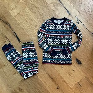 Hannah Andersson Holiday Print LongJohn Pajamas